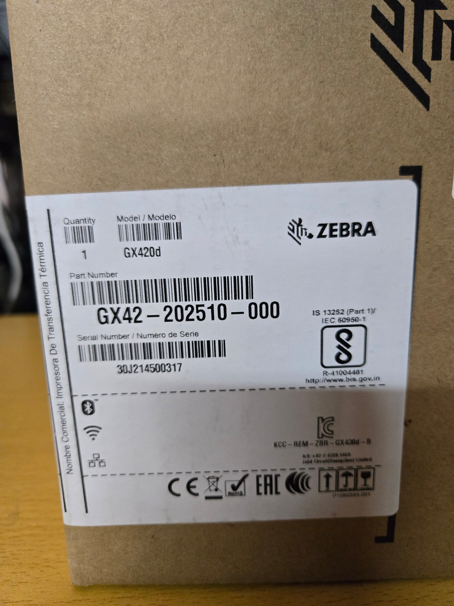 Zebra GX420d Direct Thermal Printer GX42-202510-000