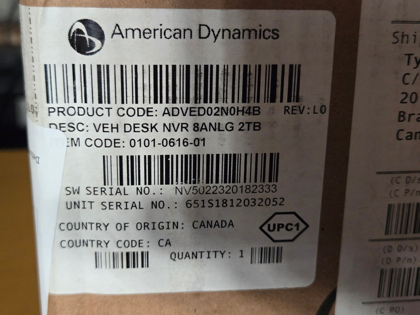 American Dynamics ADVED02N0H4B – VideoEdge Hybrid DVR (2TB, 8 Analog + 4 IP Channels)