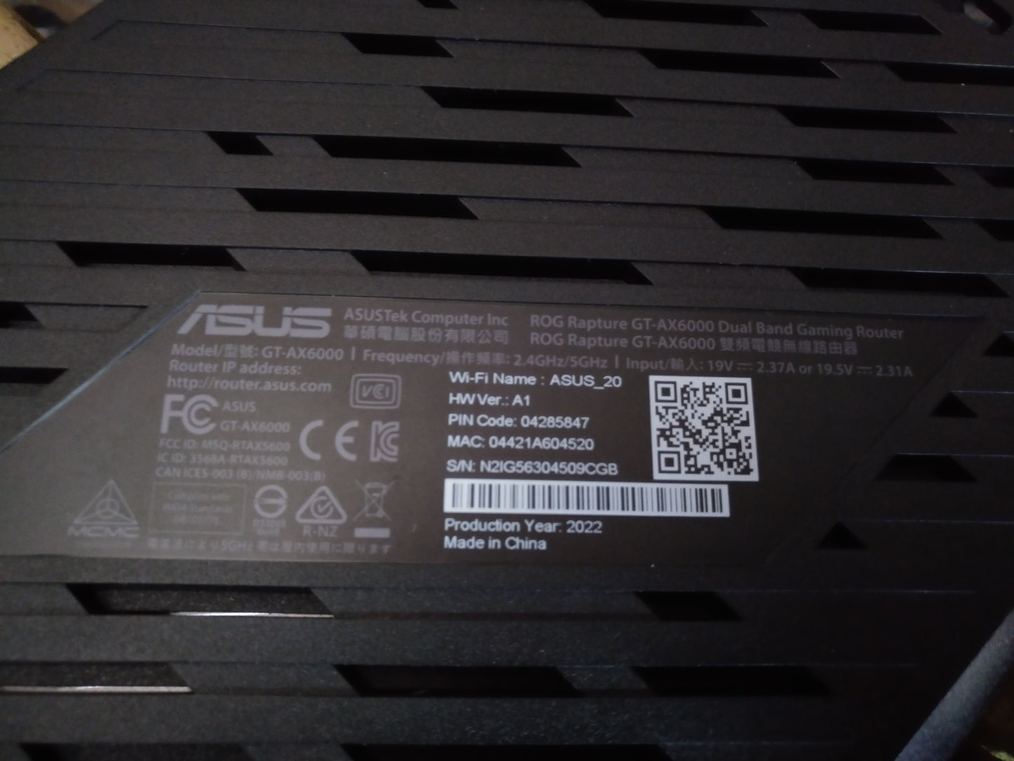 ASUS ROG Rapture GT-AX6000 Gaming Router, AiMesh Compatible