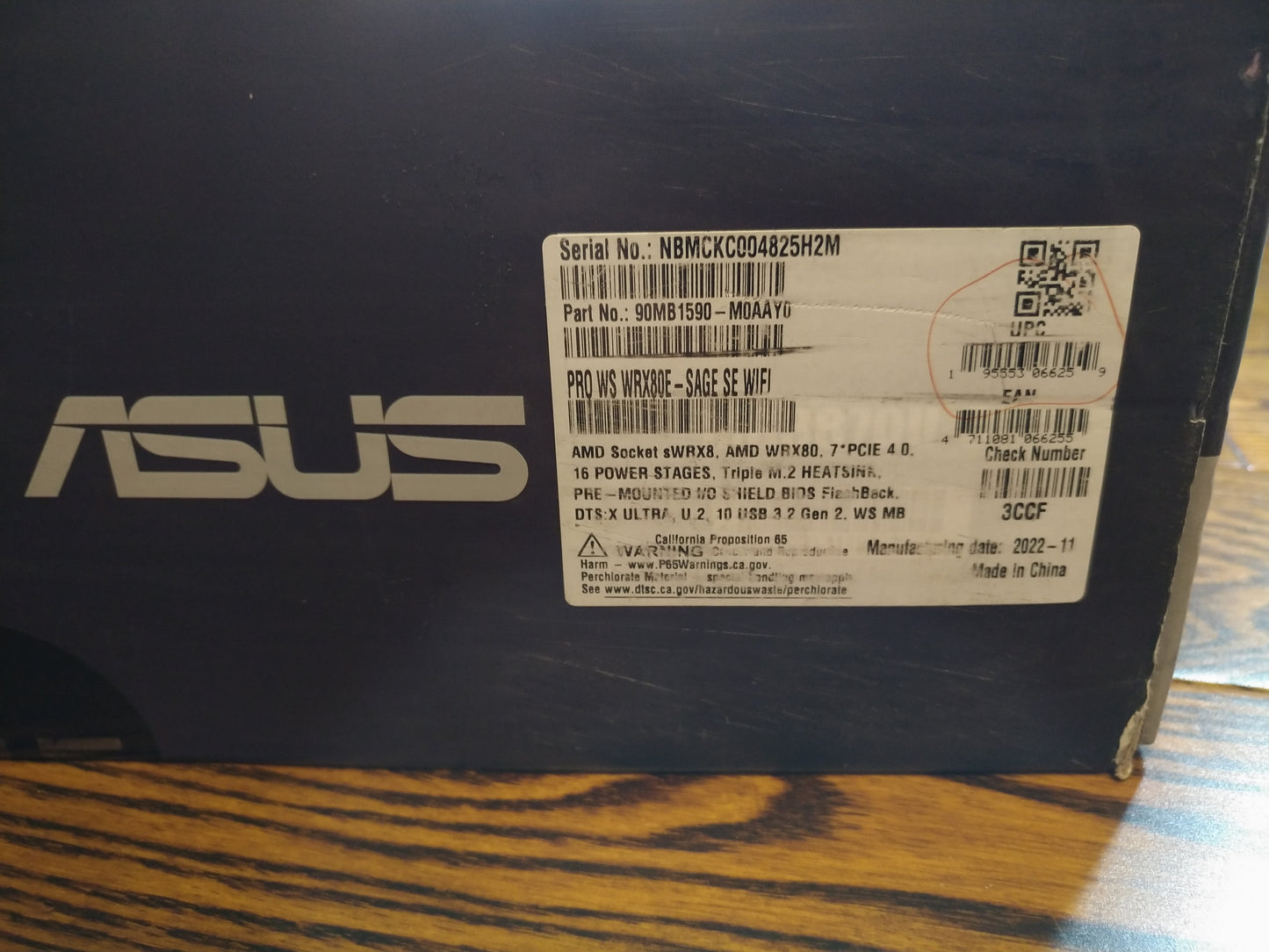 ASUS MB Pro WS WRX80E-SAGE SE WIFI