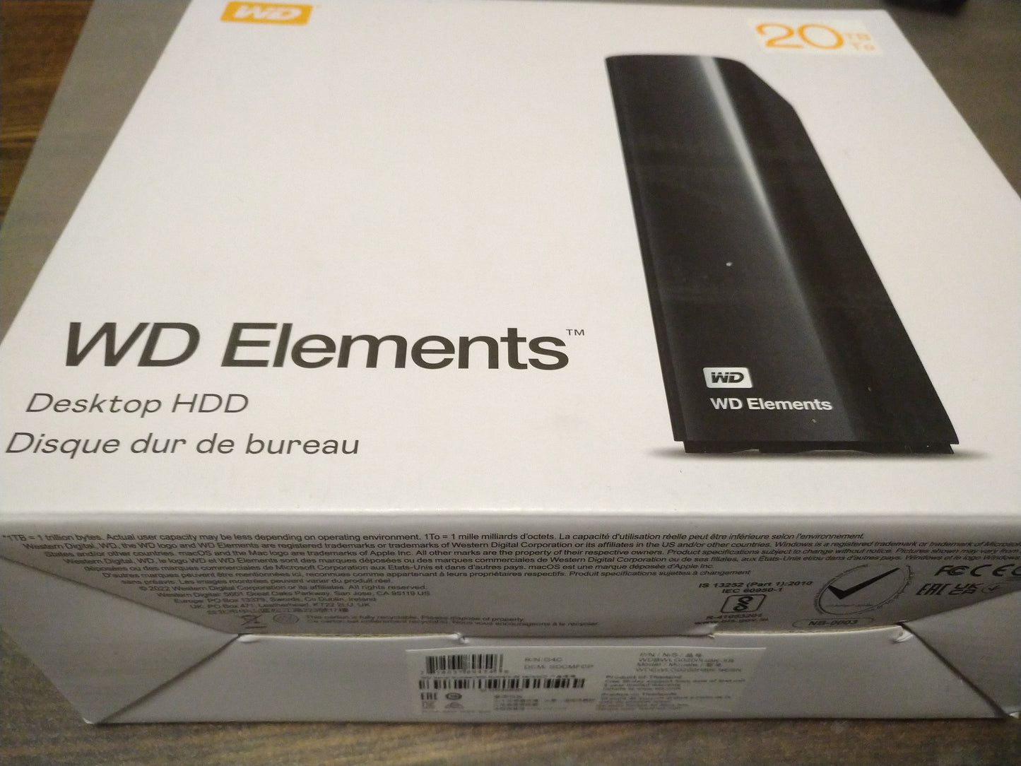 Western Digital 20TB Elements Desktop Hard Drive