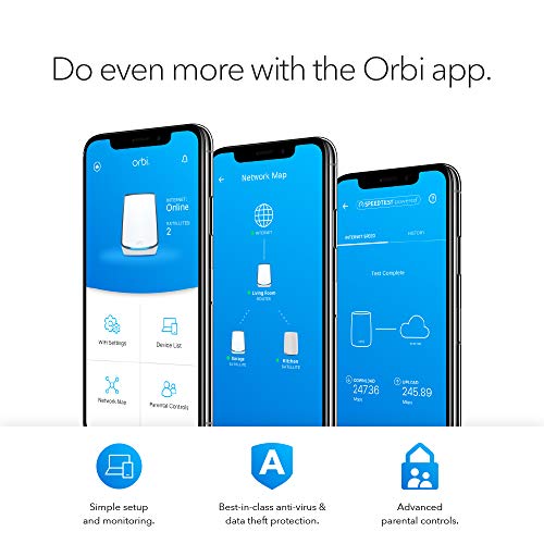 NETGEAR Orbi Tri-Band Mesh Wi-Fi 6 System (RBK852) – Router with 1 Satellite 8.5 / 10