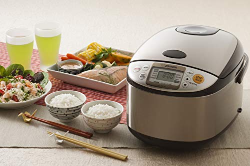 Zojirushi NS-TSC18 Micom Rice Cooker and Warmer, 10 cups, Uncooked, Stainless Brown