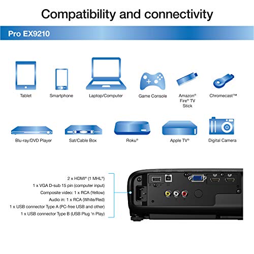 Epson Pro EX9210 1080p+ projector WUXGA 3,400 lumens