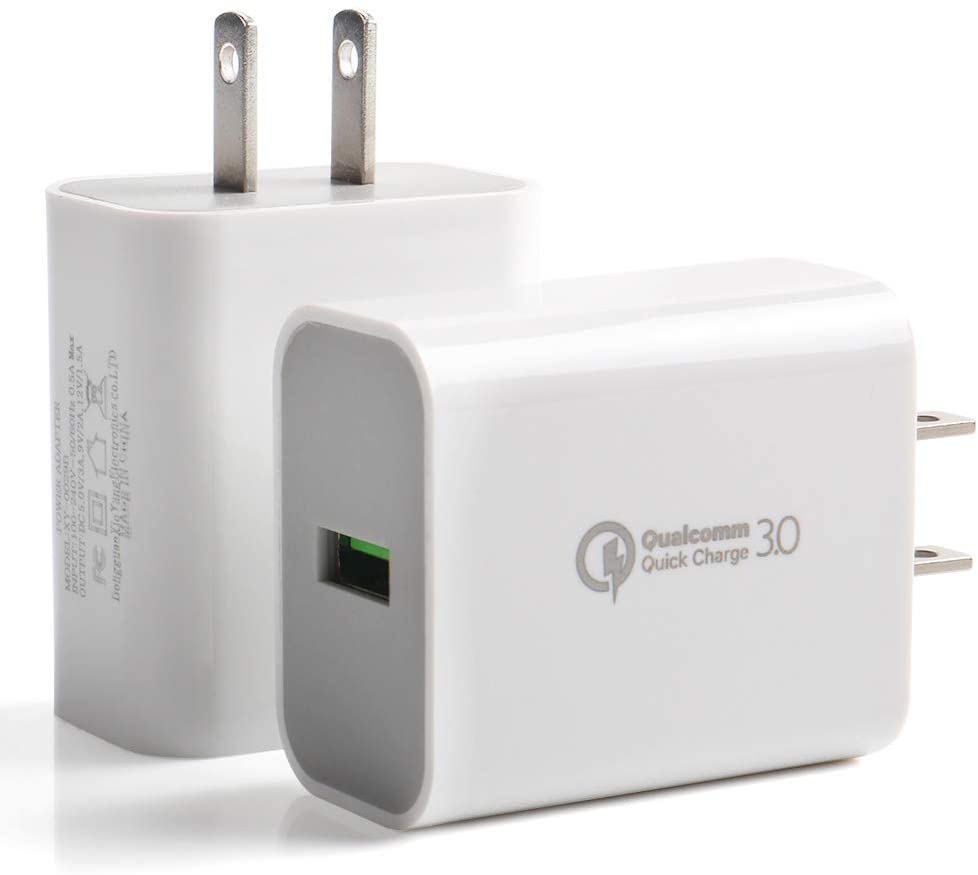 G Electronics Fast Wall Phone Charger 18W 3Amp QC 3.0 USB Adapter (3-Pack)