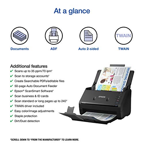 Epson Workforce ES-400 II Color Duplex Desktop Document Scanner