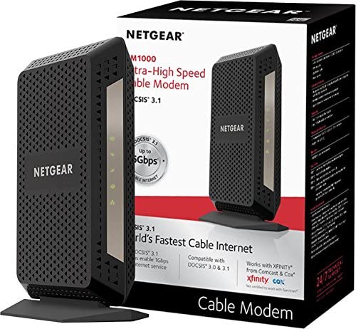NETGEAR DOCSIS 3.1 Gigabit Cable Modem. Max Download speeds of 6.0 Gbps