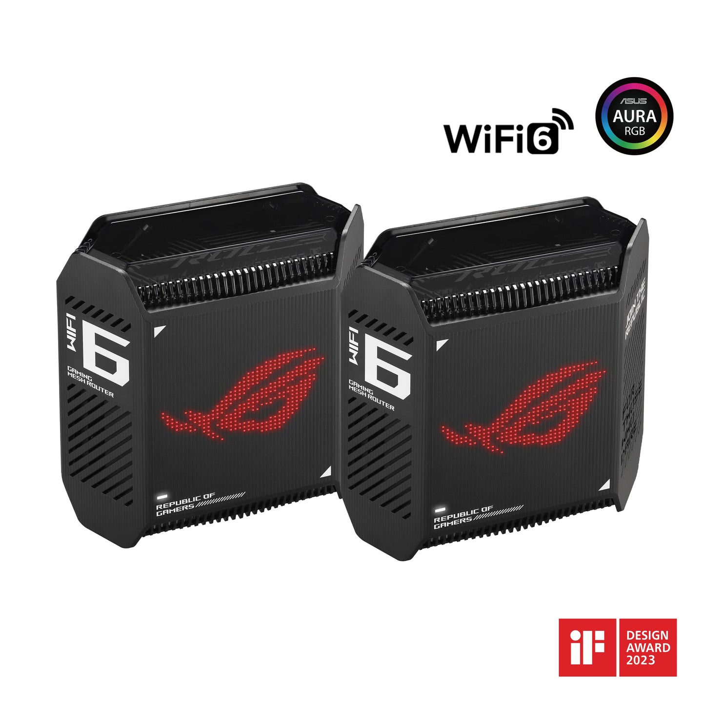 ASUS ROG Rapture GT6 (2PK) WiFi 6 Gaming Mesh System, Black