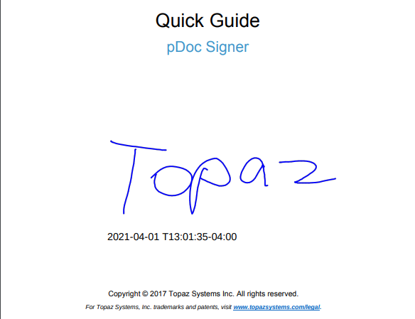 TOPAZ T-LBK57GB Model Series / SignatureGem / LCD 4x3, electronic signature 8.5 / 10