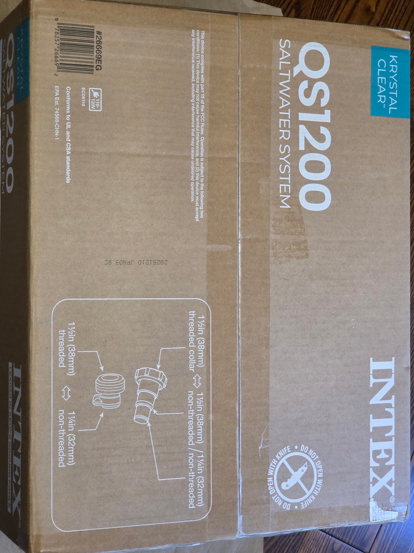 INTEX Krystal Clear QS1200 Saltwater Swimming Pool Chlorine System