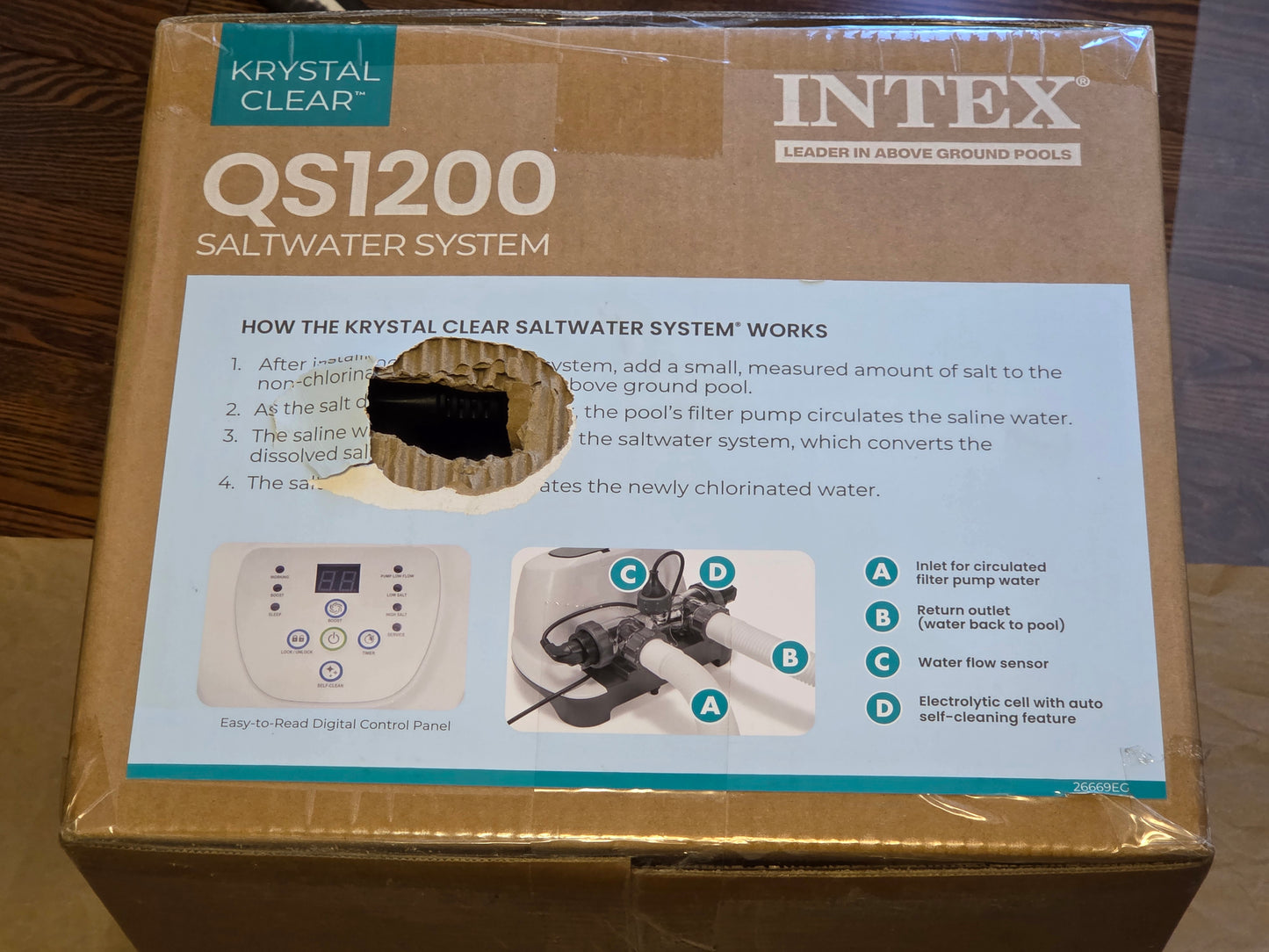 INTEX Krystal Clear QS1200 Saltwater Swimming Pool Chlorine System