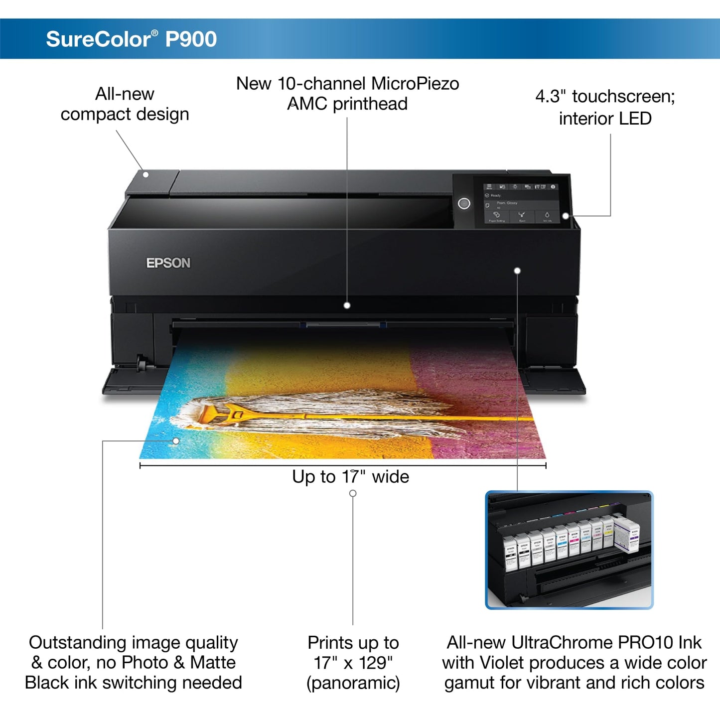 Epson SureColor P900 17-Inch Printer,Black
