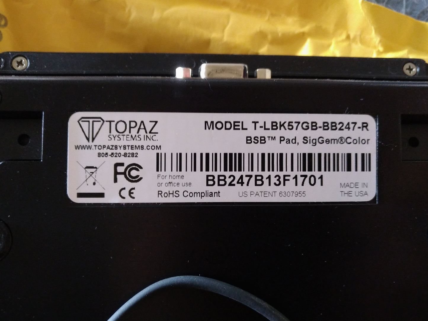 TOPAZ T-LBK57GB Model Series/SignatureGem/LCD 4x3, electronic signature 7.5/10