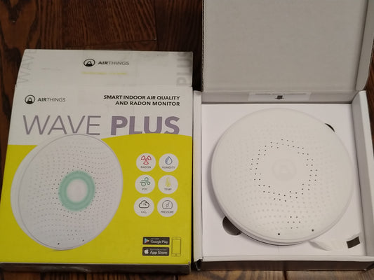 AIRTHINGS Wave Plus Indoor Air Quality Monitor, White