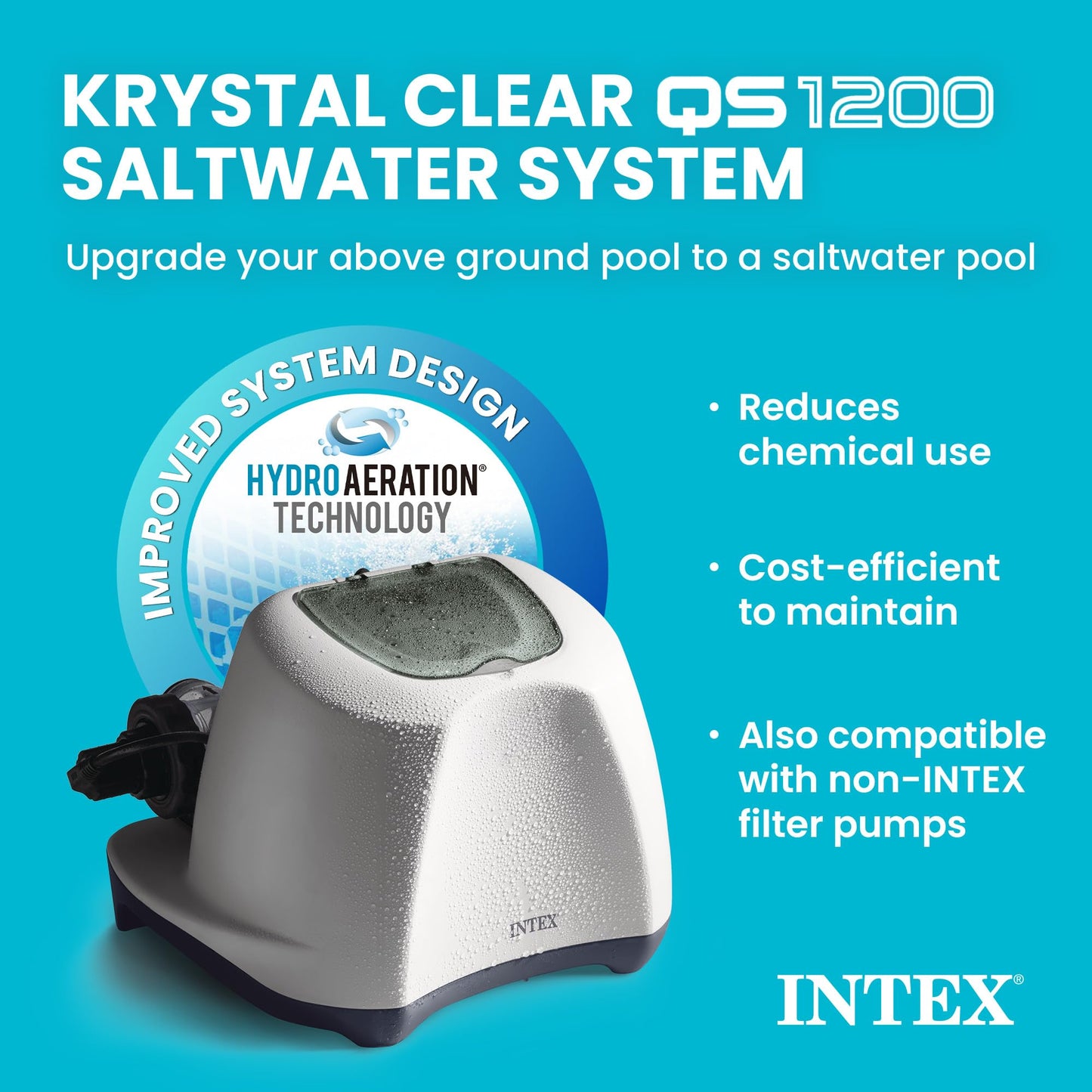 INTEX Krystal Clear QS1200 Saltwater Swimming Pool Chlorine System