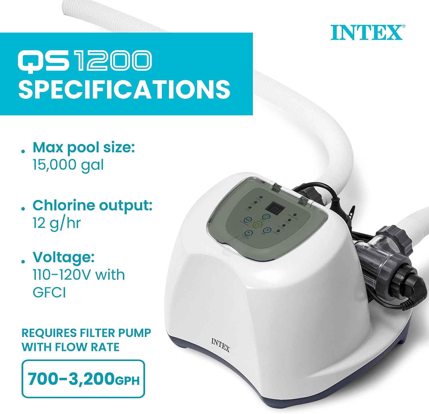 INTEX Krystal Clear QS1200 saltwater pool system - image 3