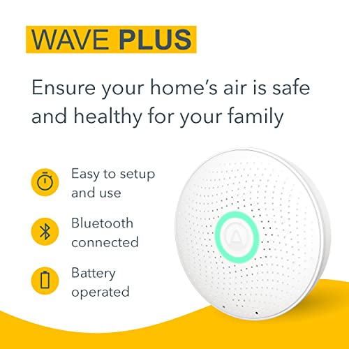 AIRTHINGS Wave Plus Indoor Air Quality Monitor, White