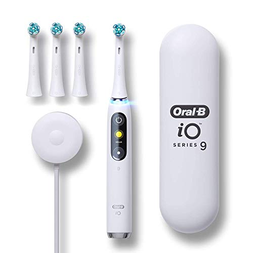 Oral-B iO Series 9 Electric Toothbrush with 4 Heads, White Alabaster