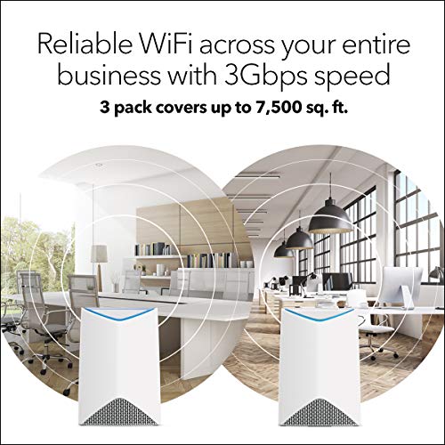 NETGEAR Orbi Pro Business WiFi: AC3000 Tri-Band 3-Pack (SRK60 + SRS60)