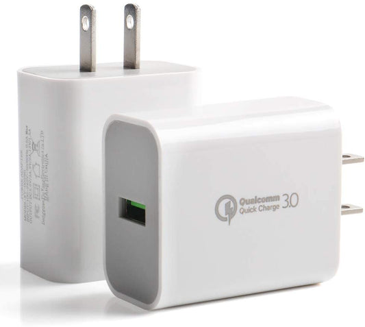 G Electronics Fast Wall Phone Charger 18W 3Amp QC 3.0 USB Adapter (3-Pack)
